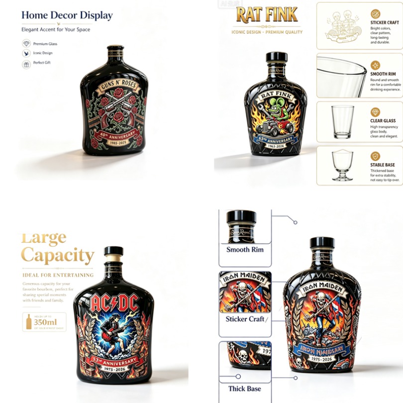 Vintage Collectible Glass - Decantador de whisky con diseño de