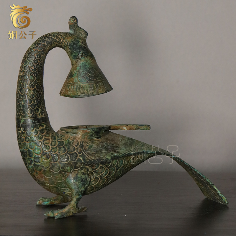 Collectible Vintage Lamps - Lámpara de pájaro Fénix de cola