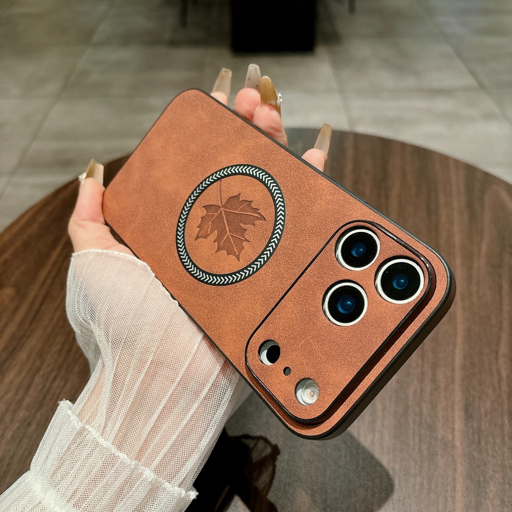 Camera Leather Case - Funda de cuero magnética para iPhone