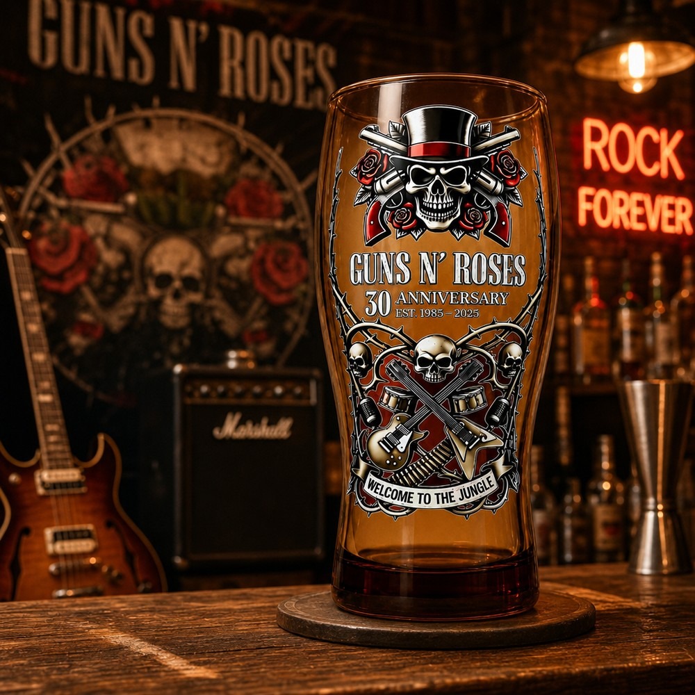 Vintage Collectible Glass - Taza de Cerveza Conmemorativa de Guns