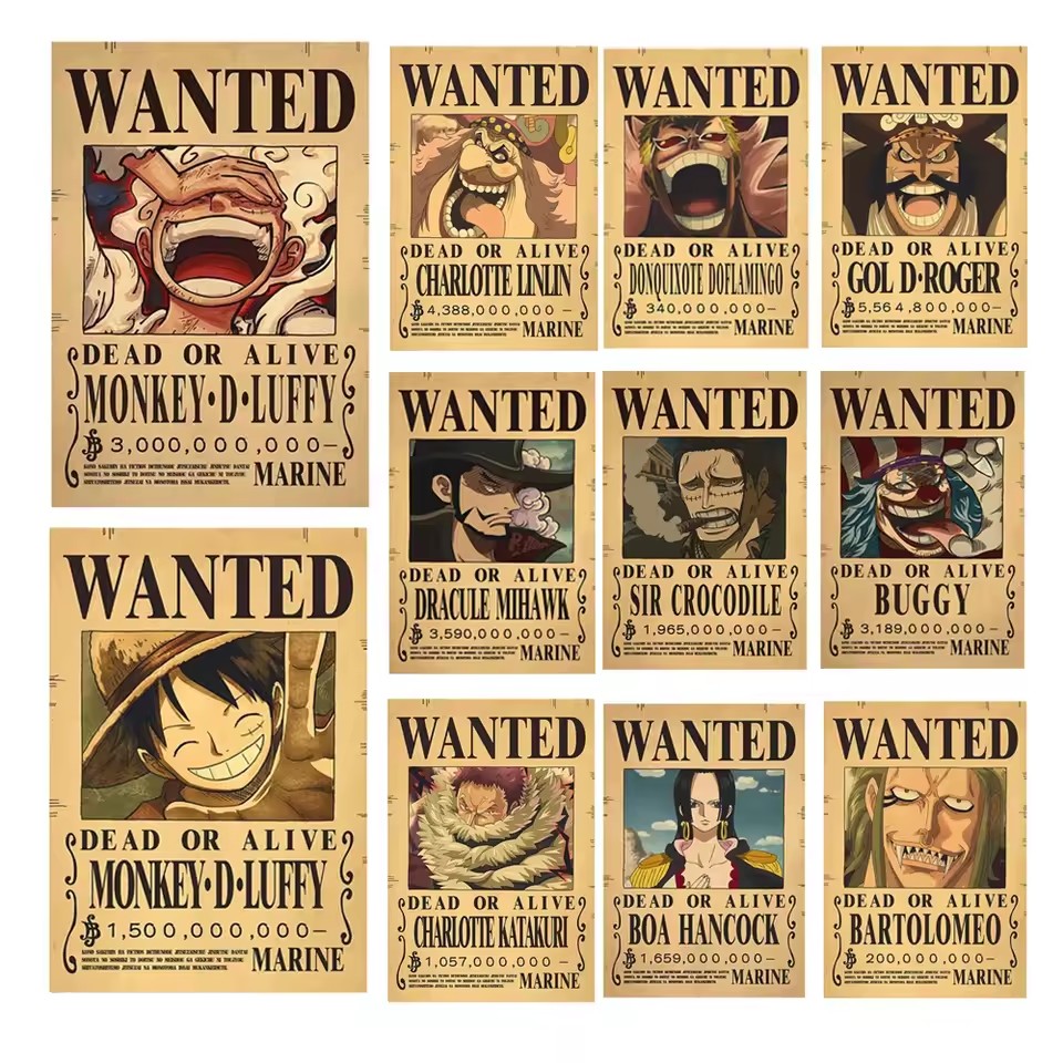 Vintage Collectible Toys - Pósteres de Anime One Piece de