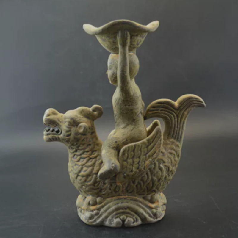 Collectible Vintage Lamps - Base de Lámpara de Aceite Qilin