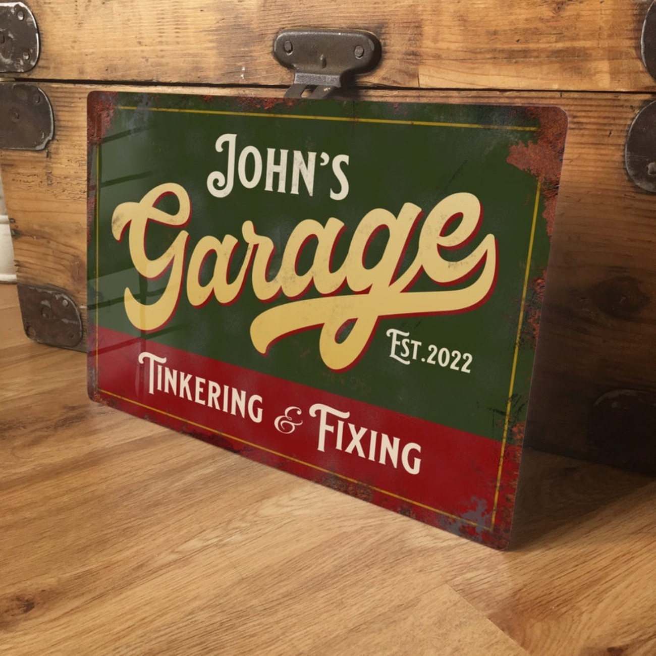 Vintage Collectible Plates - Letrero de metal de garaje personalizado:
