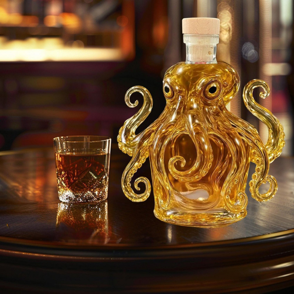 Decantador de whisky Octopus,  - Vintage Collectible Glassware reseña y precio